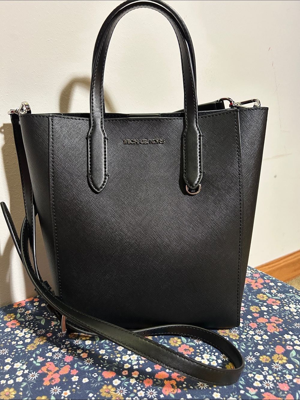 Michael Kors Black Crossbody Tote with Top Handles